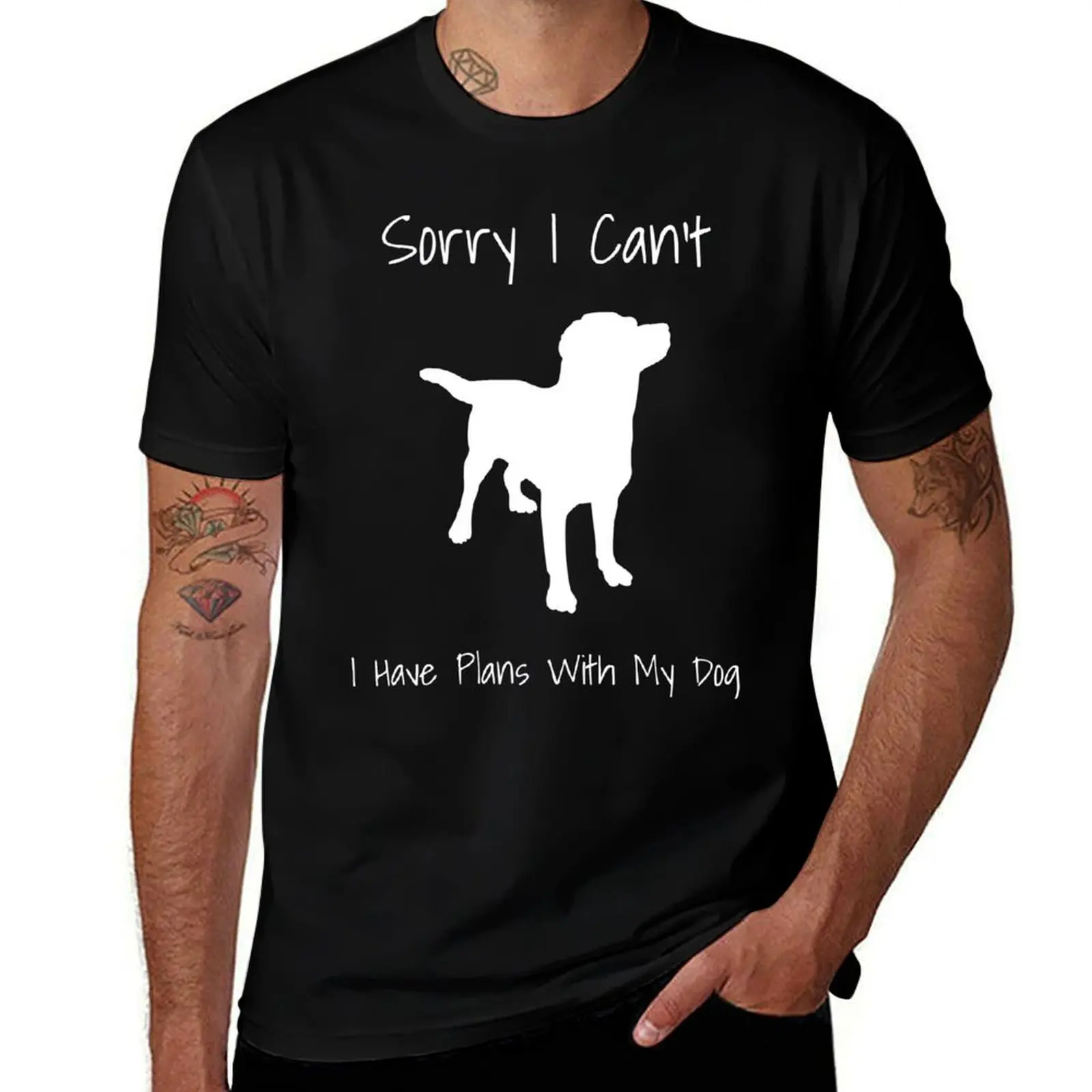 Sorry I Can't I Have Plans With My Dog Funny T-Shirt Festival Party Tee Top