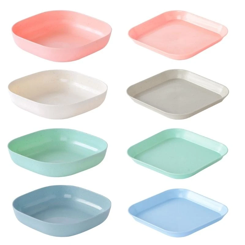 Plato cena paja trigo M76C, platos cereales saludables, apto para lavavajillas y microondas, pequeño