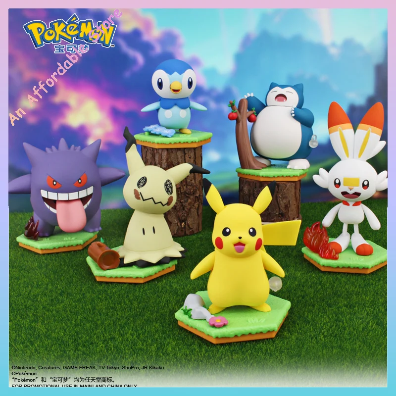 

In Stock Original PokéMon Dolls Blind Box Clockwork Series Pikachu Action Figure Ornament Plush Toy Snorlax Gengar Cartoon