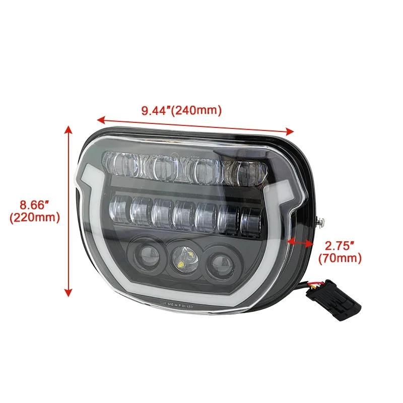 For Harley CVO Road Glide Motorcycle LED Headlight Front High Low Beam Turn Signal White Running Light Assembly