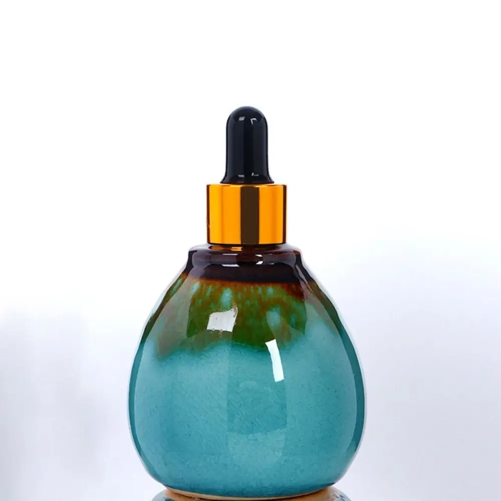 Jar Empty Cosmetic Container Vintage Refillable Bottles Essential Oil Bottle Aromatherapy Diffuser Ceramic Dropper Bottles