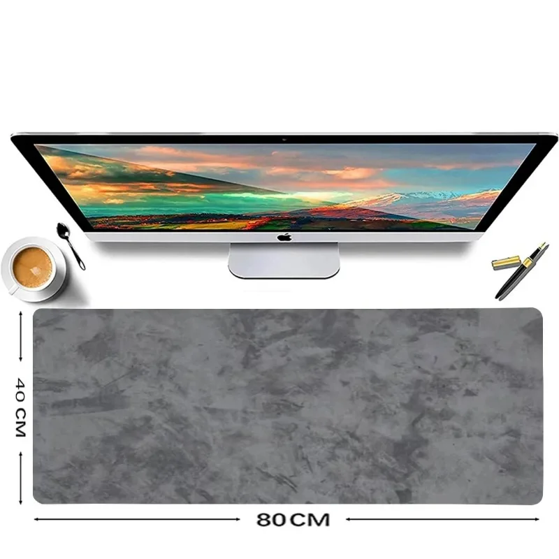 Grey Texture Pattern Mousepad Design Is Simple and Fashionable Large Computer Desk Pad Keyboard Pads Anti Slip and Beautiful