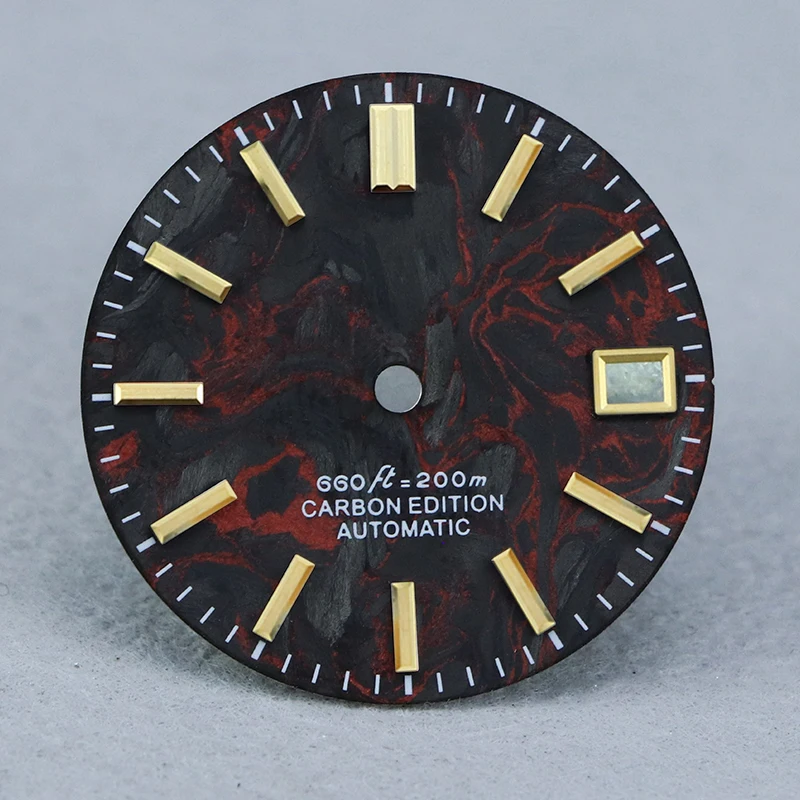 28.5mm NH35 Carbon Fiber Dial  Starry Sky Lava High Quality GS MOD SKX007 NH35/NH34 Movement No Lume customize logo