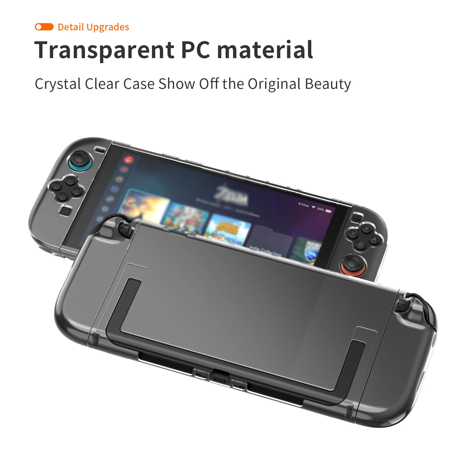 

Crystal Clear Anti-Scratch Protective Case for Switch 2 Transparent Grip Cover Dockable Gaming Accessories for Switch 2 7.9 Inch