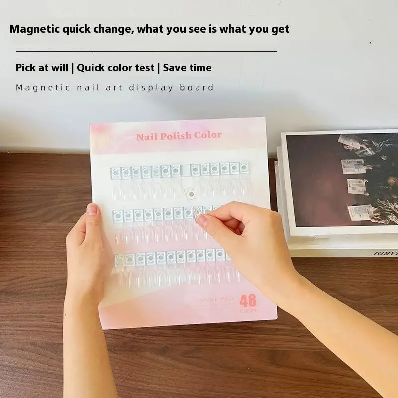 24/36/48Colors Nail Gel Polish Color Testing Tools Separable Magnetic Tips Nail Color Board Try-on False Nail Tips Showing Board