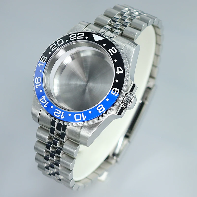 NH35 40mm SUB GMT Black Blue Ceramic Bezel Glide Lock Clasp Watch Case For NH35 NH36 NH34NH38 NH70 4R36 ETA 2824 PT5000 Movement