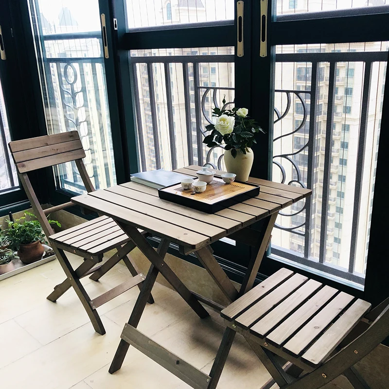

Balcony small table and chairs, one table and two chairs, stall portable set, High Quality