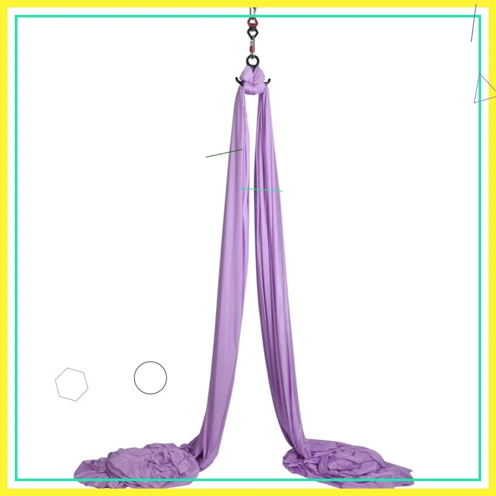 

Aerial Silks Starter Kit - 11 Yards Yoga Hammock with Hardware for Flying, Acrobatic, All Levels (Up to 14ft Rigging)