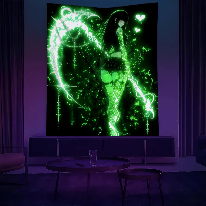 

VIKAMA Fantasy Vine Maiden Tapestry Anime-Themed Bedroom Esports Girl's Room Mystical Style Living Room Decor