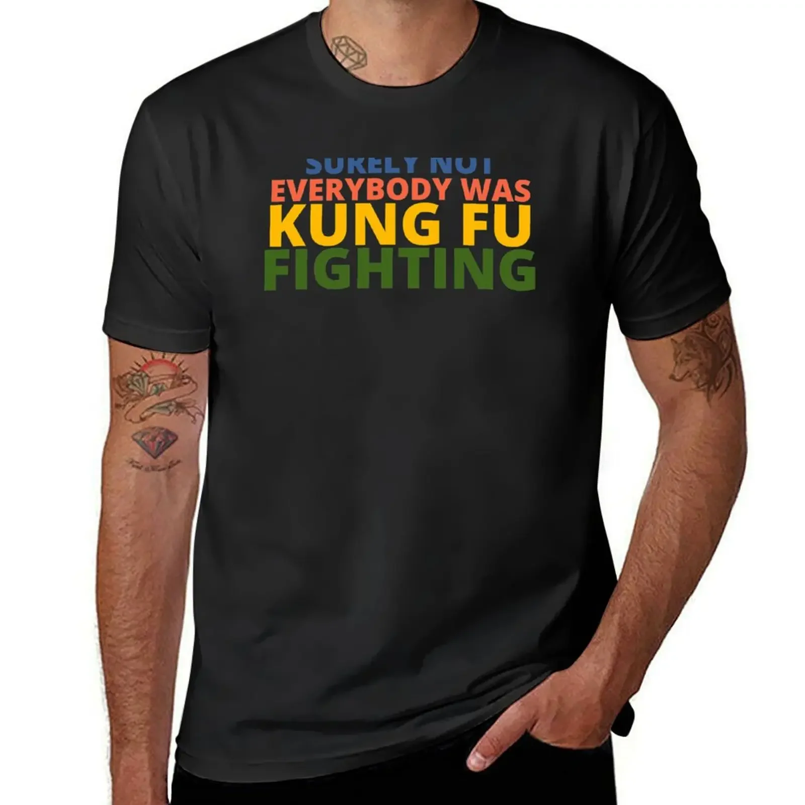 

Surely Not Everybody Was Kung Fu Fighting T-Shirt anime figures Short sleeve tee mens clothing