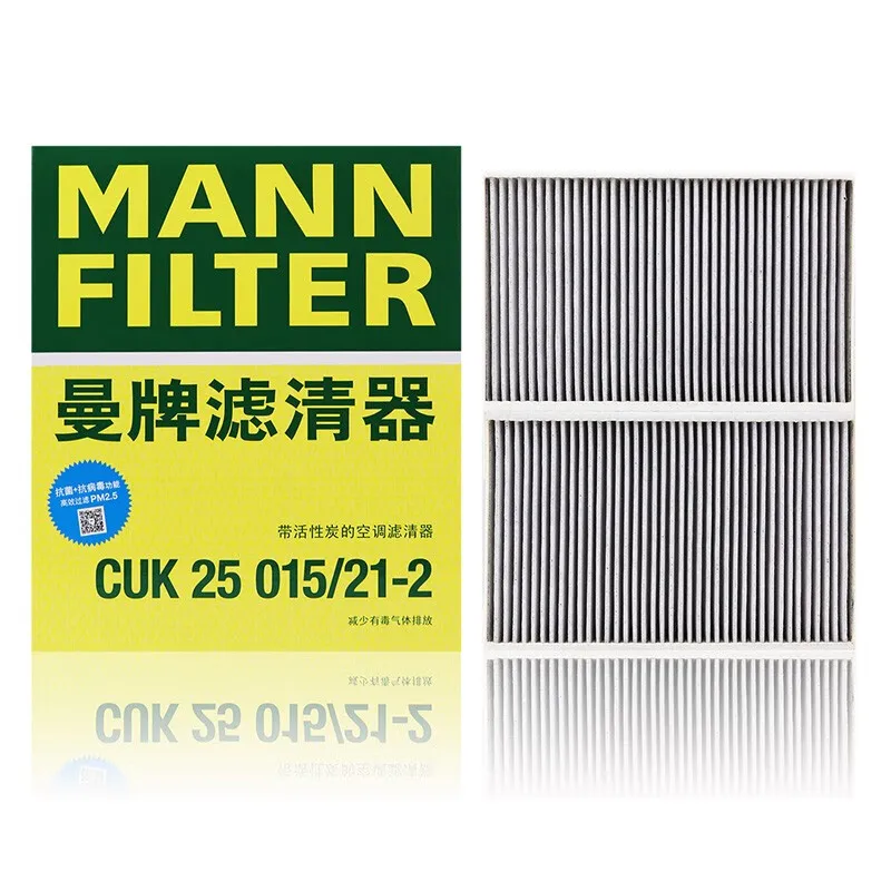 For Tesla Model 3 Model Y EV MANN FILTER CUK25015/1-2 2PCs Activated Carbon Built-in Cabin Filter 1107681-00-A 1107681-00-B