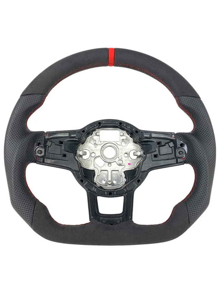Skórzana kierownica odpowiednia do VW Golf MK7 7.5 Polo Tiguan MK2 Passat B8 Sportowa kierownica — 2