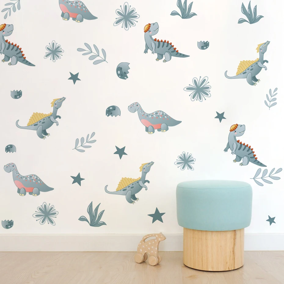 Cartoon Dinosaur Park Wall Stickers for Nursery Boys Children Bedroom Kids room Wall Decoration Wall Decals Art Murals Home