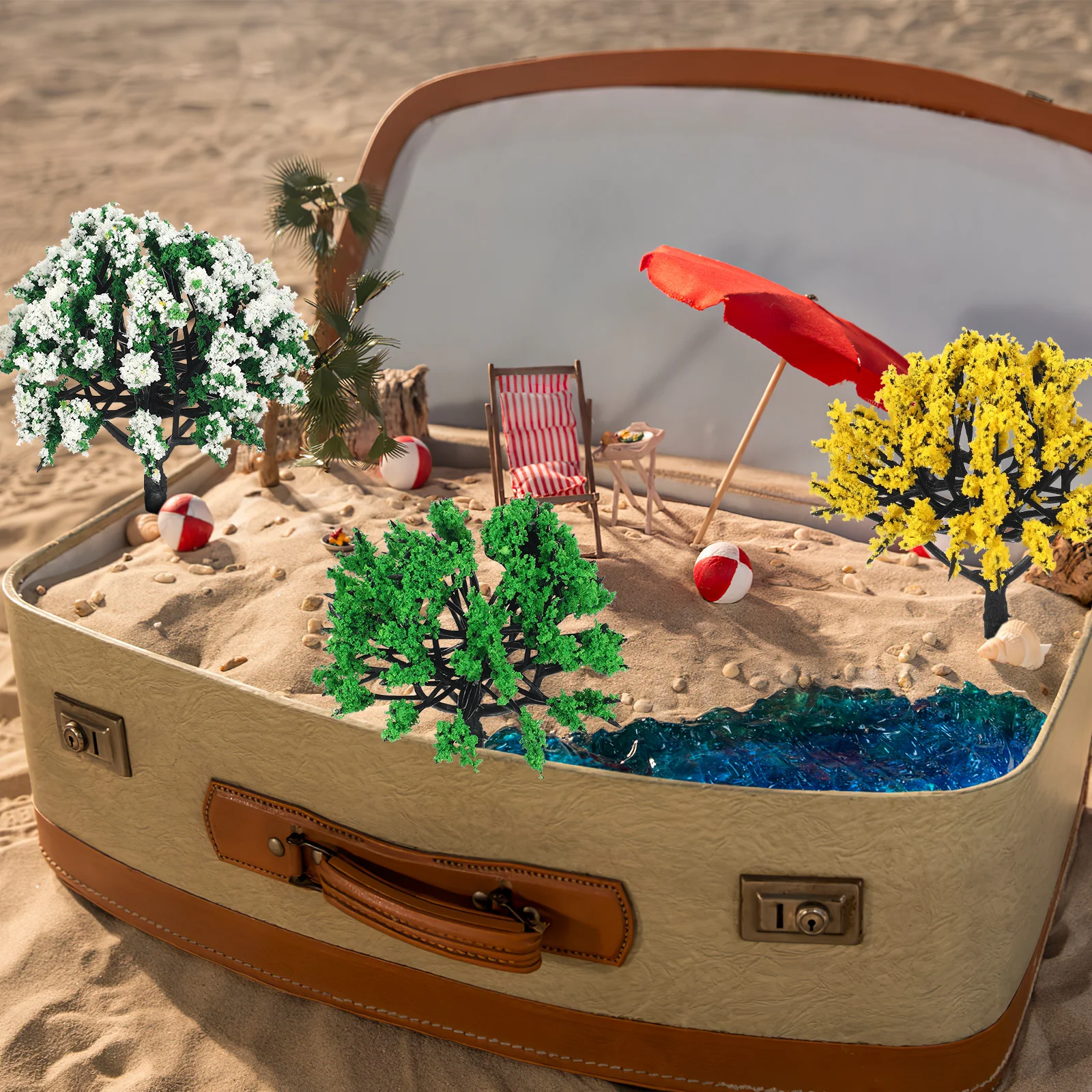 15 pezzi di alberi in miniatura paesaggio verde realistico per layout di treni diorama architettura modellazione alberi di plastica albero artificiale