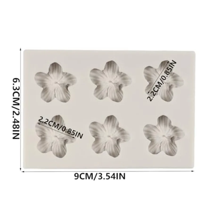 Flower Silicone Mold Hibiscus Flower Fondant Molds for Cake Decoration Cupcake Topper Candy Chocolate Desserts Gum Paste Polyme