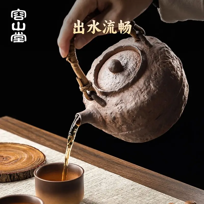 

Чайник-заварник Rongshantang Zhuonili из старинной глины, новый керамический, с ручкой, для кипячения воды и заваривания чая на плите