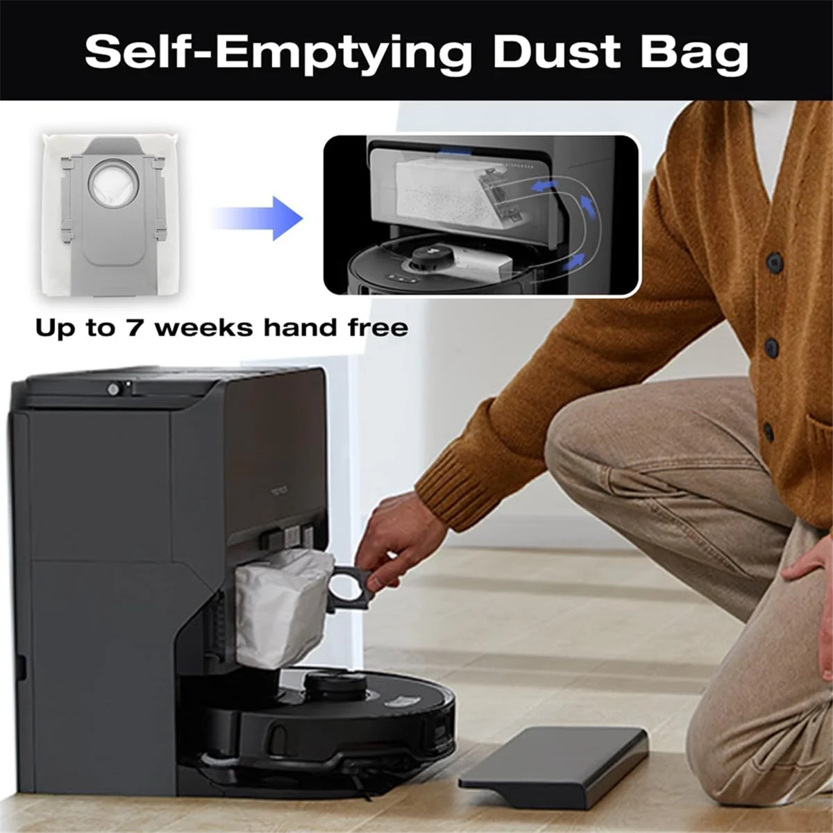 

RATE-eFor Roborock S8 MaxV Ultra Robot Vacuum Spare Parts Main Side Brush Mop Cloth HEPA Filtes Dust Bags