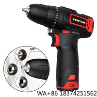 Vertak 12V Brushless Cordless Drill with 2 Speed Mode Chargeable Industrial & DIY Battery OEM Customizable GS Certified