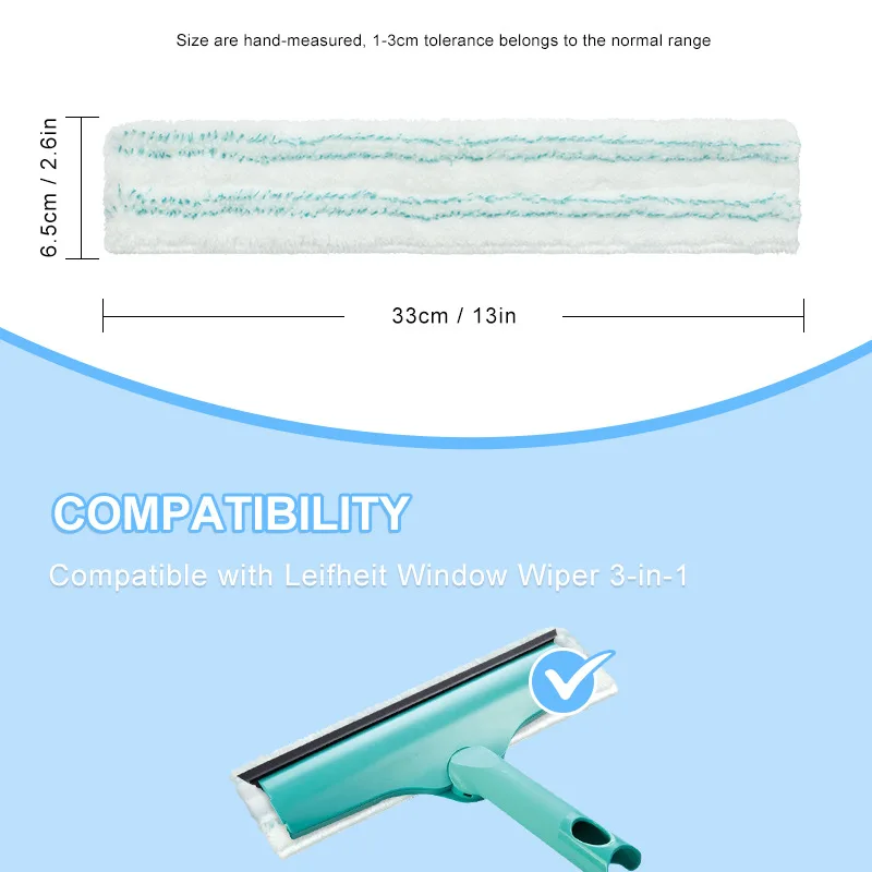 3PCS Wet & Dry Window Cleaning Cloths Microfiber Cleaner Replacement Cloths Compatible with Leifheit