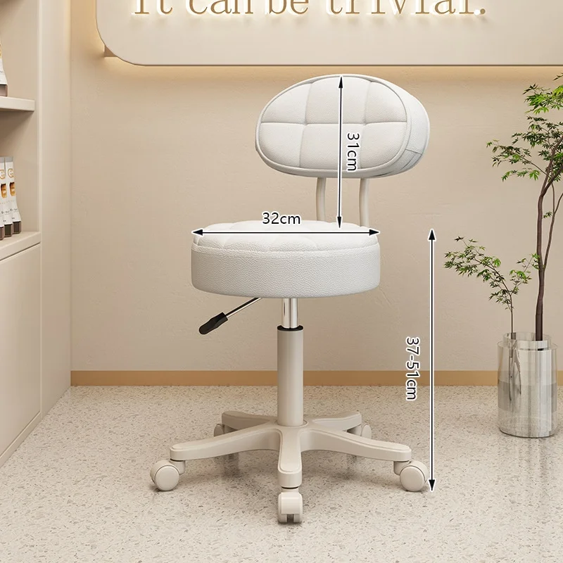 Light Luxury Barber Chair for Beauty Salon Padded Backrest with Wheels Height Adjustable Modern Commercial Salon Chair For Hair