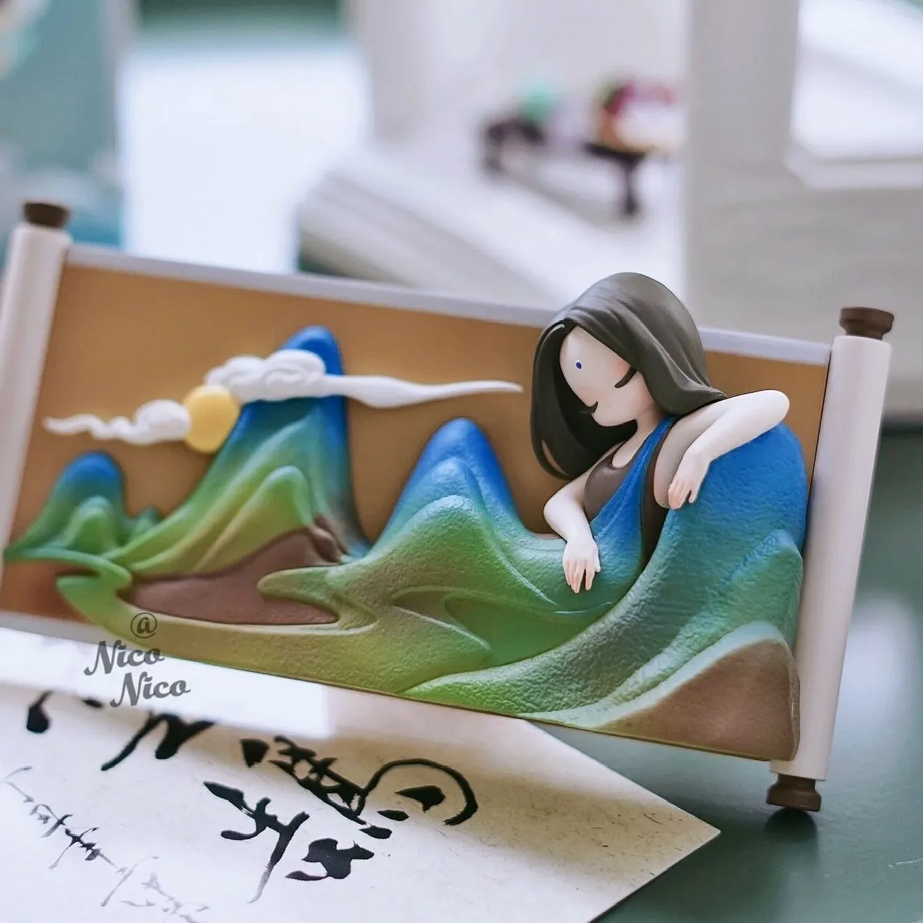 Original Sleep Chinese Scrolls Series Mysterious Box Collection Figure Cute Desk Ornament Model Blind Box Guess Toys Doll Gifts