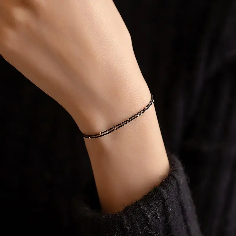 1PC Handmade Bead Bracelet Red Rope Adjustable Transfer Lucky Beads Simple Style Friendship Bracelet Fine Jewelry Gift