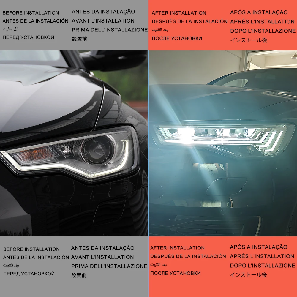 Car Headlights For Audi A6 C7 A6L S6 2012-2018 Upgrade 2019 C8 Matrix Styling LED Auto Headlight Assembly Dynamic Lamp