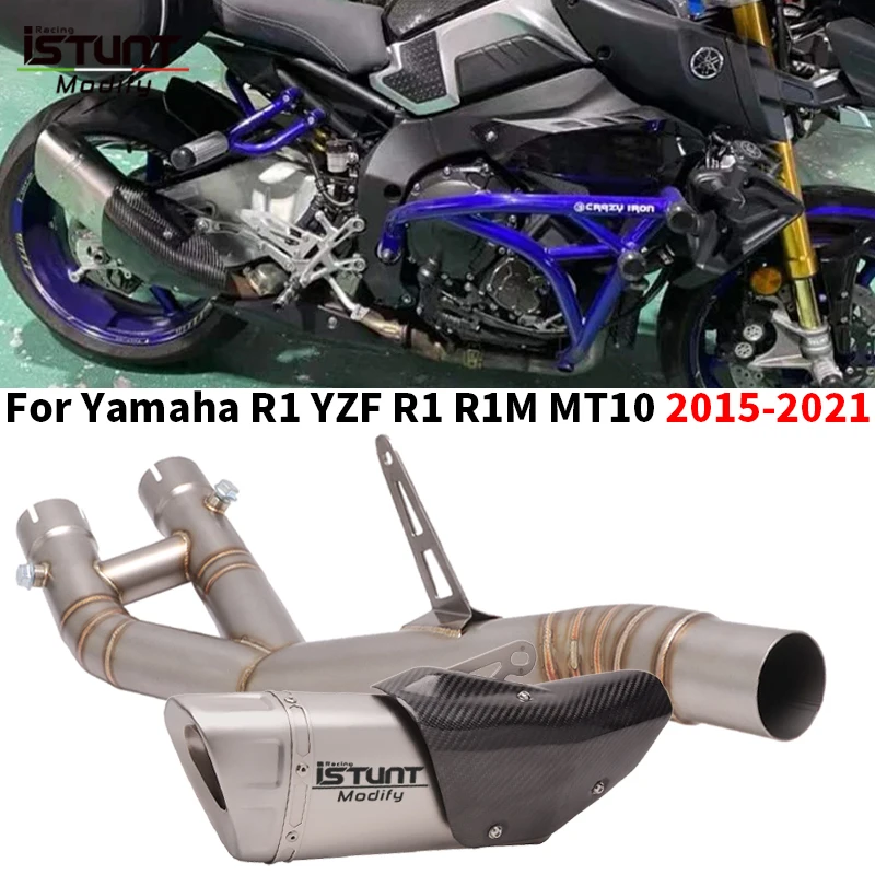 Slip On For Yamaha R1 YZF R1 R1M MT10 2015 - 2021 Motorcycle Exhaust Escape Moto Mid Link Pipe Delete Modify Muffler