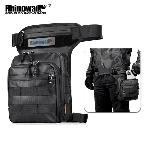 Rhinowalk-bolsa para cintura y pierna, cinturón para muslo y cadera, 3L, bolsa de mensajero grande, bolso de viaje para teléfono móvil/teléfono móvil, riñonera, bolsa para cinturón MotorDrop