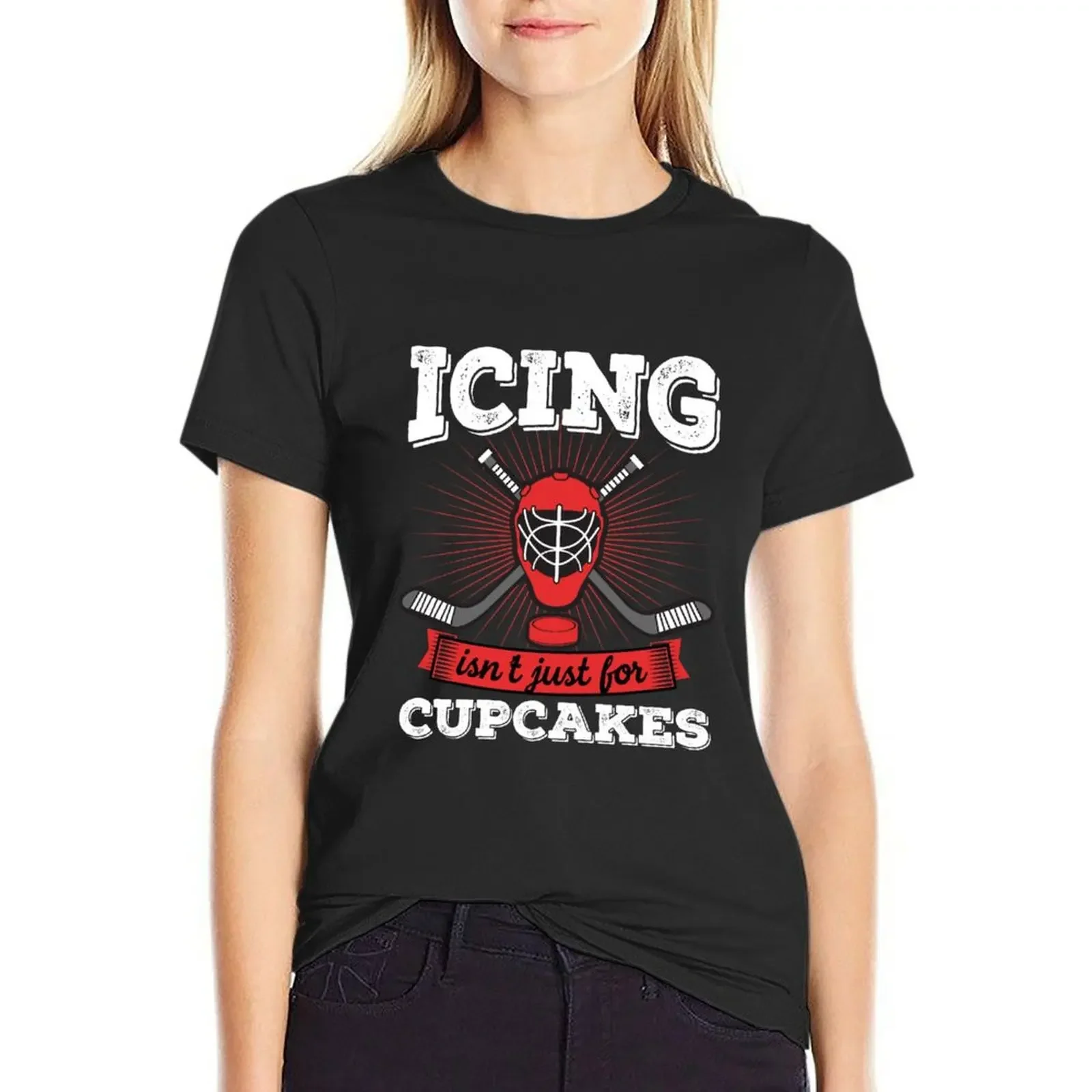 

Funny Icing Isnt Just For Cupcakes Hockey Meme Gift T-Shirt animal prinfor cute t-shirts for Women