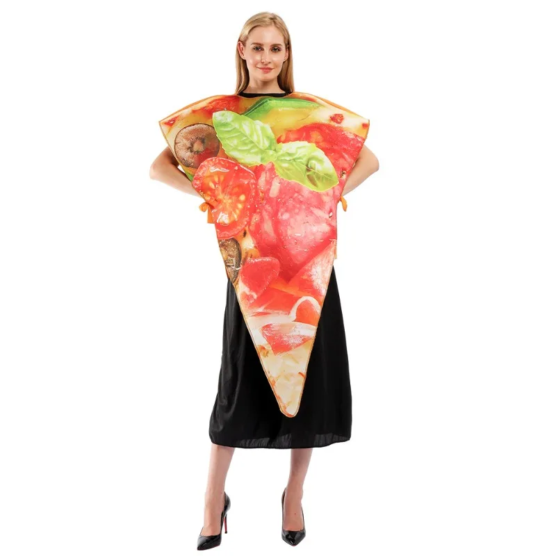 Adult Funny Food Pizza Cosplay Carnival Party Costume For Women Kids Couple Halloween Family Carnival Purim Fancy Dress