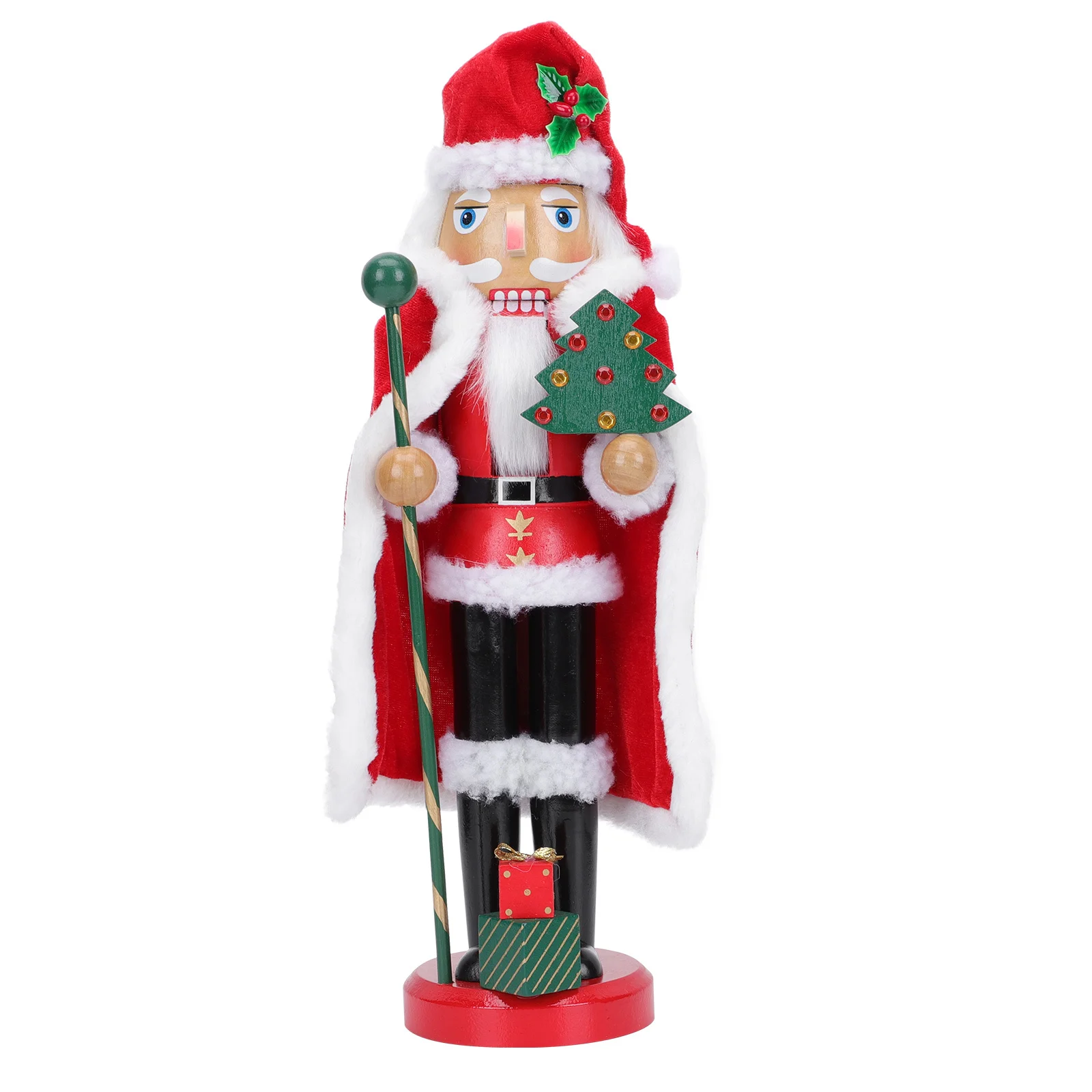 

1Pcs Nutcracker Puppet Wooden Cartoon Decor Desktop Ornament Christmas Party Prop Gift Nutcracker Puppet