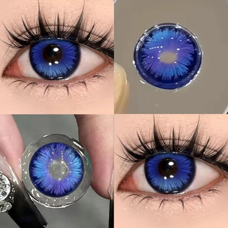 JeweLens Preußische blaue Farbkontaktlinsen, Cosplay-Softlens für Augen, Linsen, Augenkontakte mit Myopie, schneller Versand