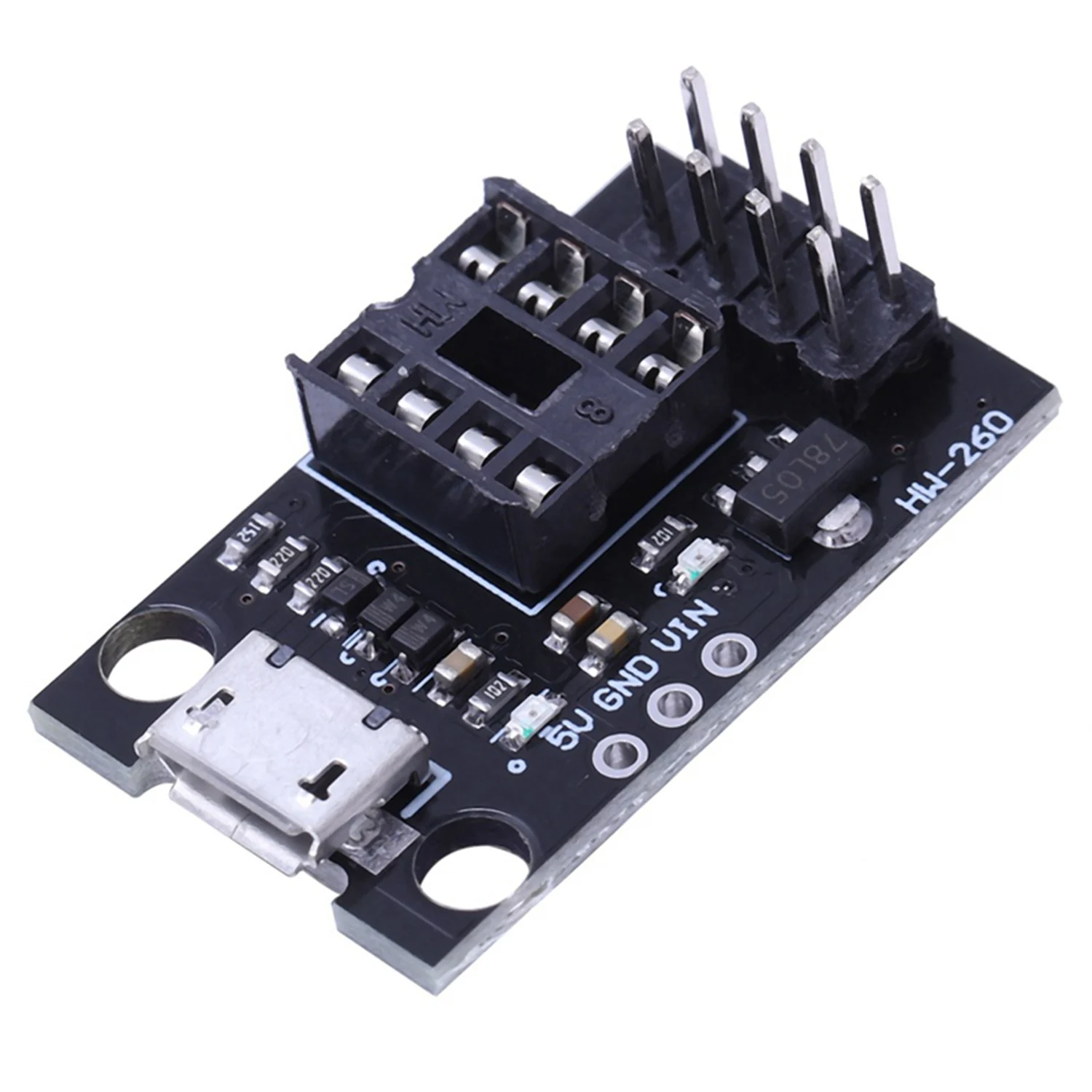 Placa programadora de desarrollo para ATtiny13A, ATtiny25, ATtiny45, ATtiny85