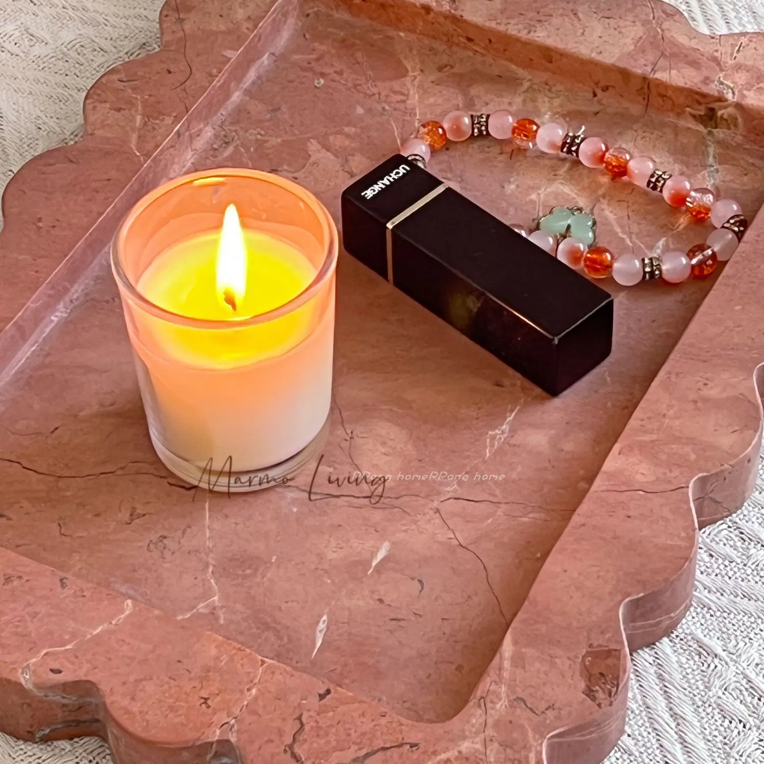 French Luxury Natural Marble Incense Holder Tray Designer Art Decor Display Storage Small Catchall