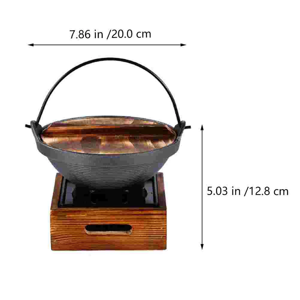 Cooking Utensils Sukiyaki Fry Pan Cauldron Simmer Pot Wooden Japanese Durable Soup