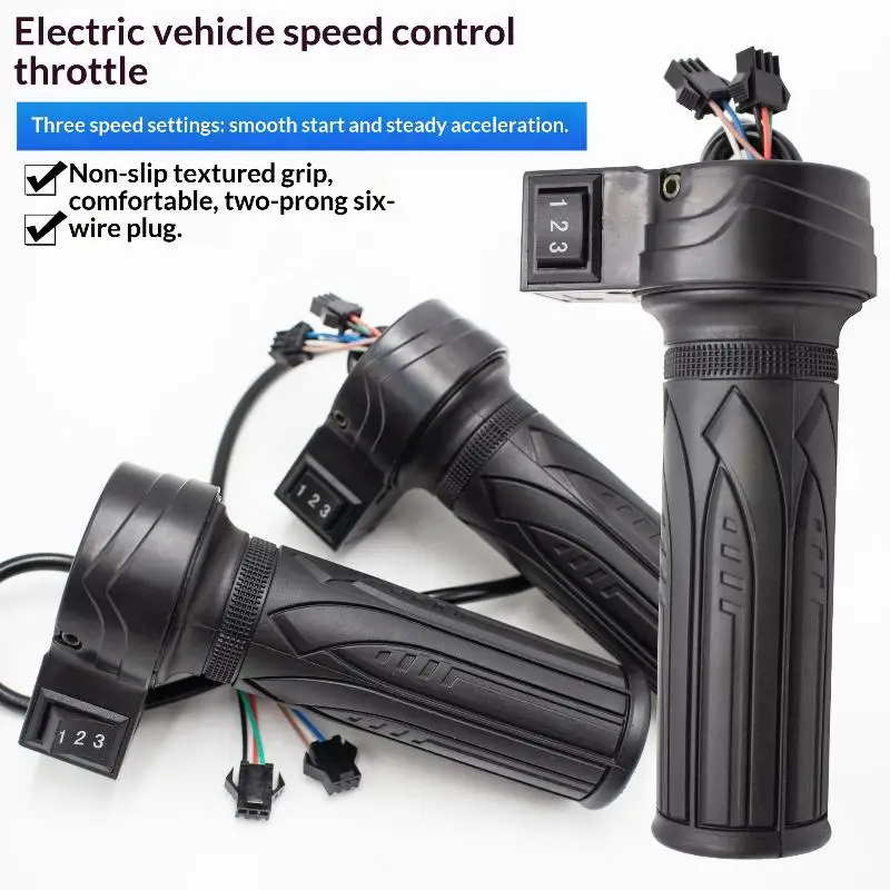 3 Speed Electric Bike Twist Throttle Handlebar Accelerator Grip Speed Control Replacement For E Scooter Motorcycle Accessory