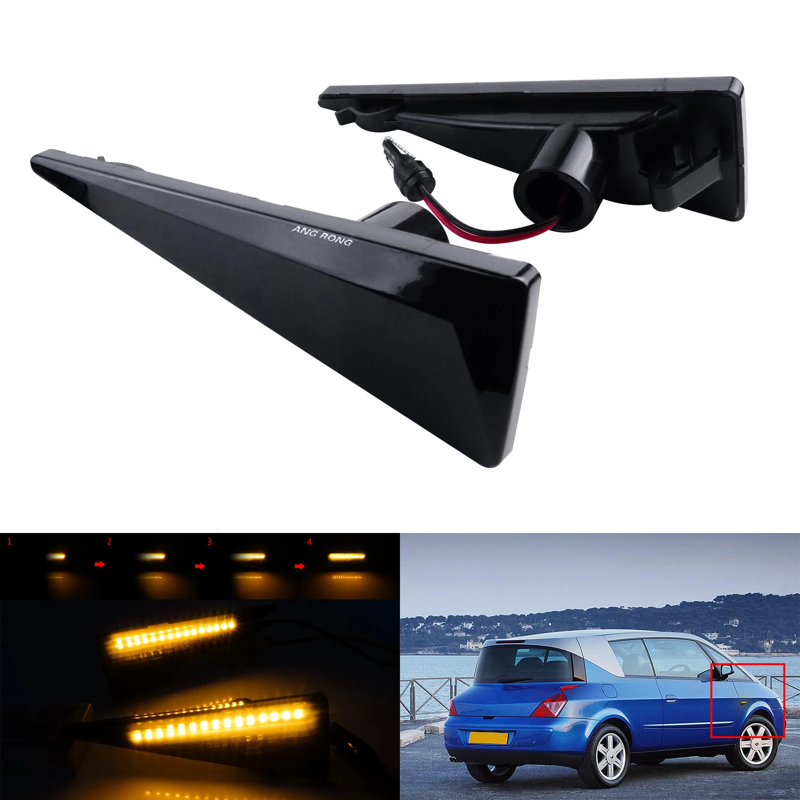 For Renault Vel Satis Megane MK2 Dynamic LED Side Indicator Repeater Light Lamp