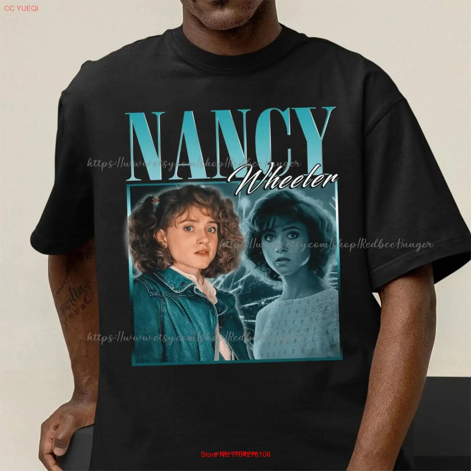 تي شيرت نانسي ويلر ريترو 90s Homage SweaT Merch بأكمام طويلة أو قصيرة