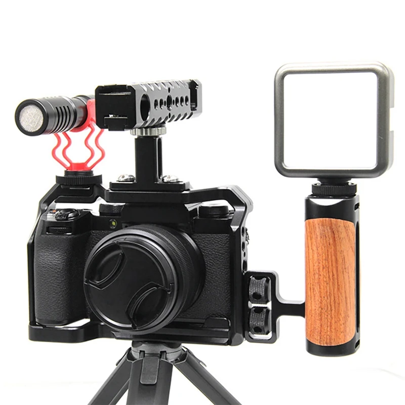 DSLR Camera Cage Aluminum Alloy Housing Case Cold Shoe Camera Protective Cage Kit For FUJIFILM X-S10 Camera