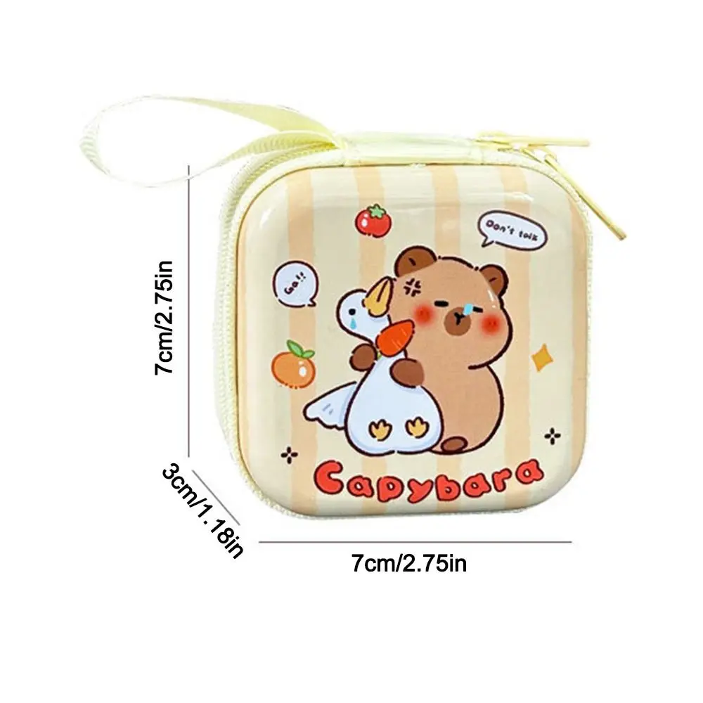 New Cartoon Pattern Capybara Coin Purse Waterproof Mini Storage Box Portable Wallet
