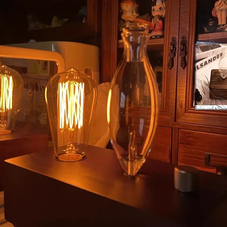 Difusor de Aroma, lámpara de filamento de tungsteno Vintage, máquina de aromaterapia, humidificador, iluminación, difusor de aceites esenciales puros de sándalo