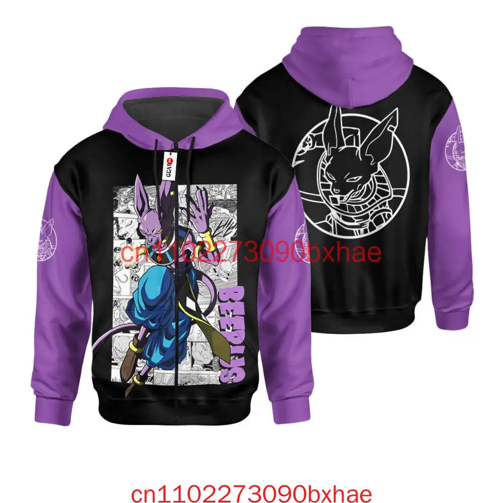 

Рождественская новая толстовка с капюшоном Beerus с 3D принтом японского аниме Dragon Ball крутые уличные мужские и женские толстовки