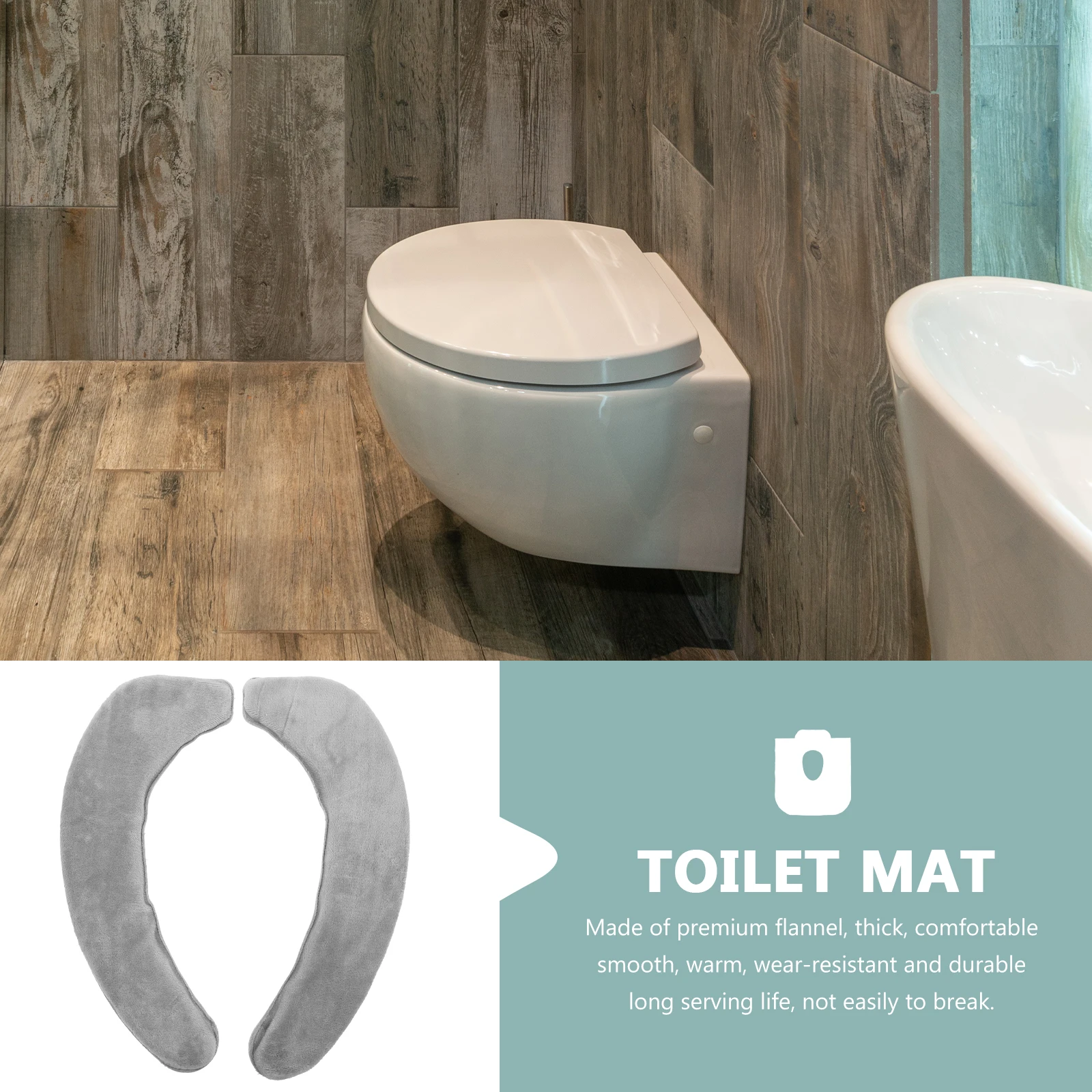 

Washable Toilet Seat Cushion Soft Padded Cover Mat for Home Use Fits Most Toilets Reusable Non-Slip Bathroom Accessories Grey