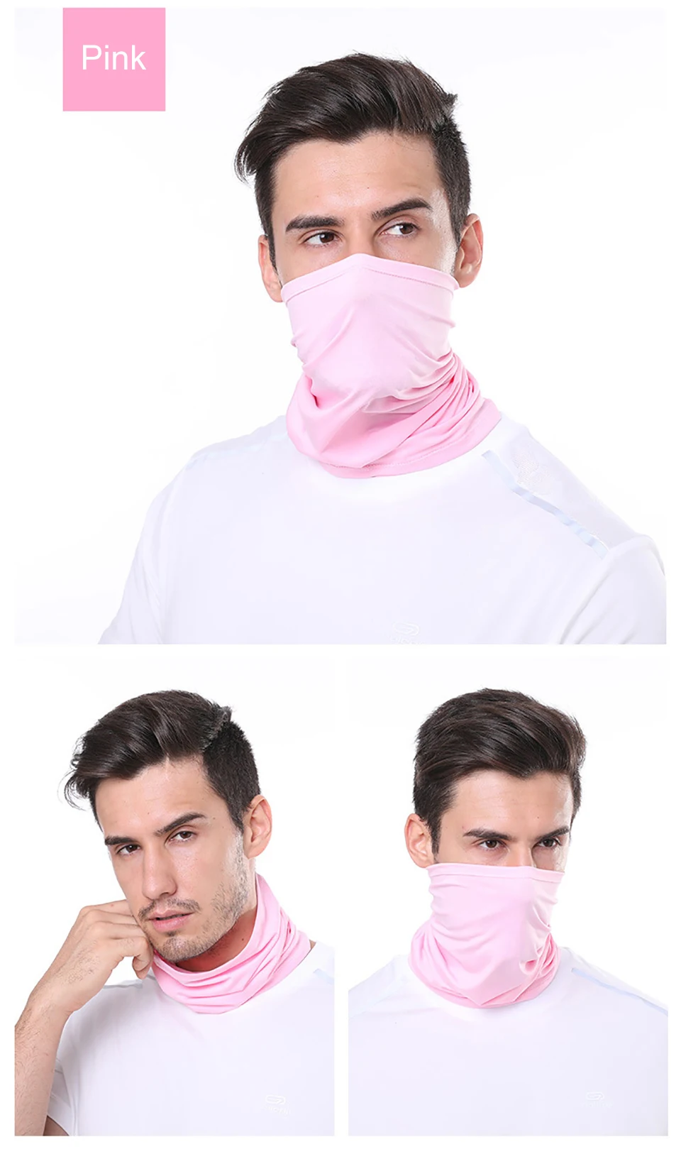 GTUBIKE Eisseiden-Bandana, atmungsaktiver UV-Schutz, Wandern, Gesichtsmaske, Outdoor-Sport, Sonnenschutz, Angeln, Gesichtsbedeckung, Schal – Detail 24