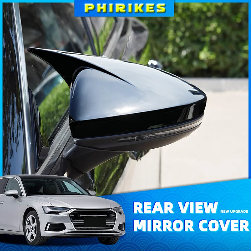

For Audi A6L C8 A6 S6 A7 S7 A8 2019-2025 Car Rearview Side Mirror Cover Wing Cap Exterior Door Housing Shell Trim