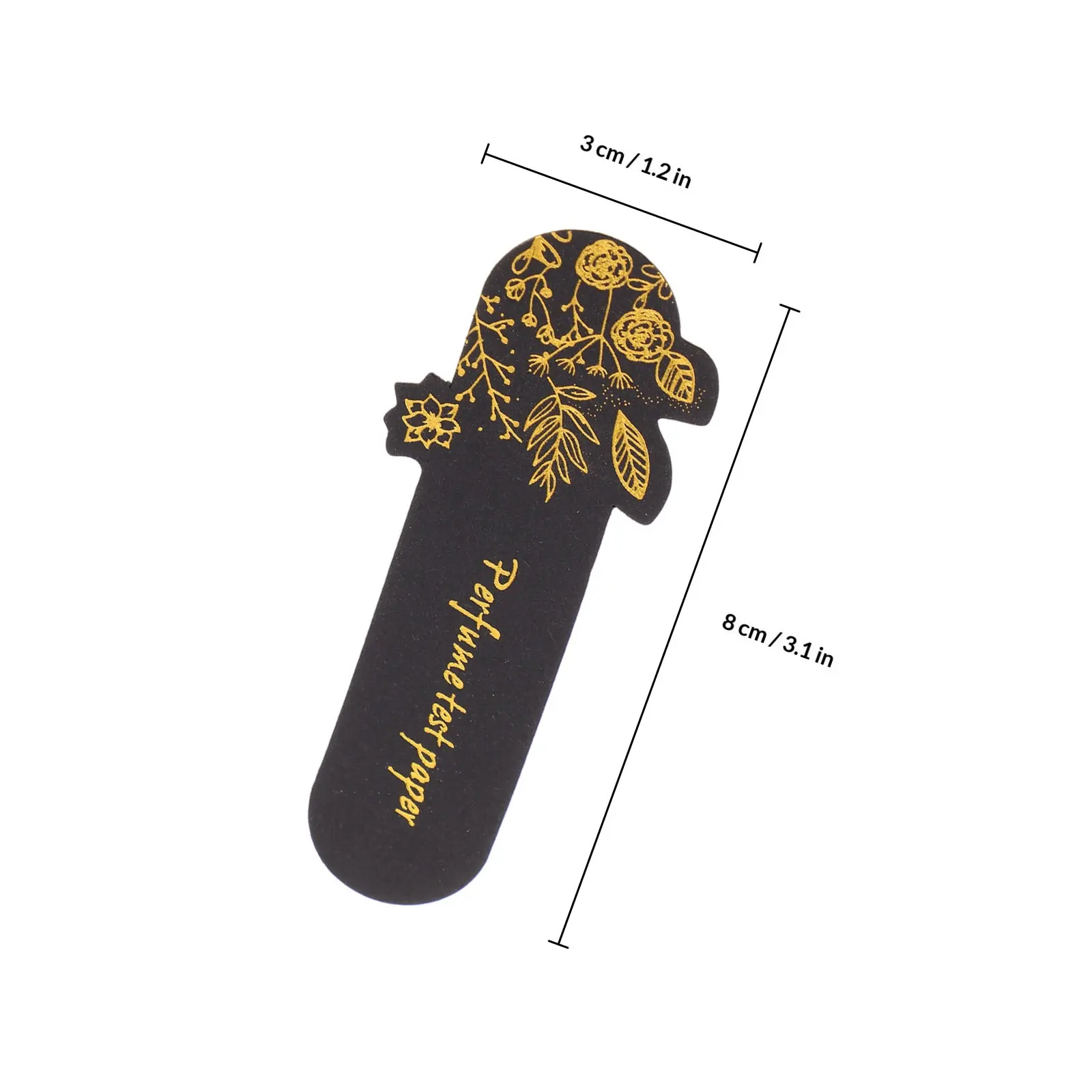 100pcs Black Scent Cards with Gold Foil – Perfume Test Strips & Aromatic Bookmarks for Essential Oil Blending
