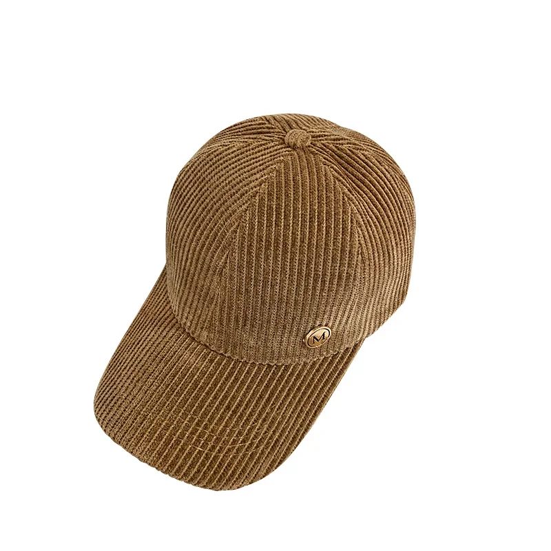 Baseball Cap Women Autumn Winter Solid Color Trendy Corduroy Korean Adjustable Snapback Hats For Women Men Fashion Cap Female image 5