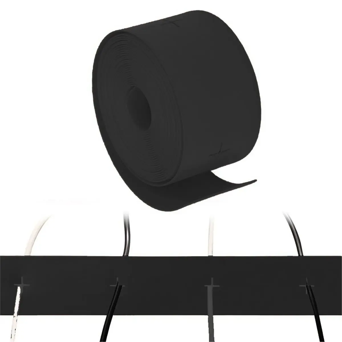 618 Mega Sale 5 Meters Perforated Strips, Flexible Cable Organizer for Electrical Wiring, Secure Wire Management (Black)