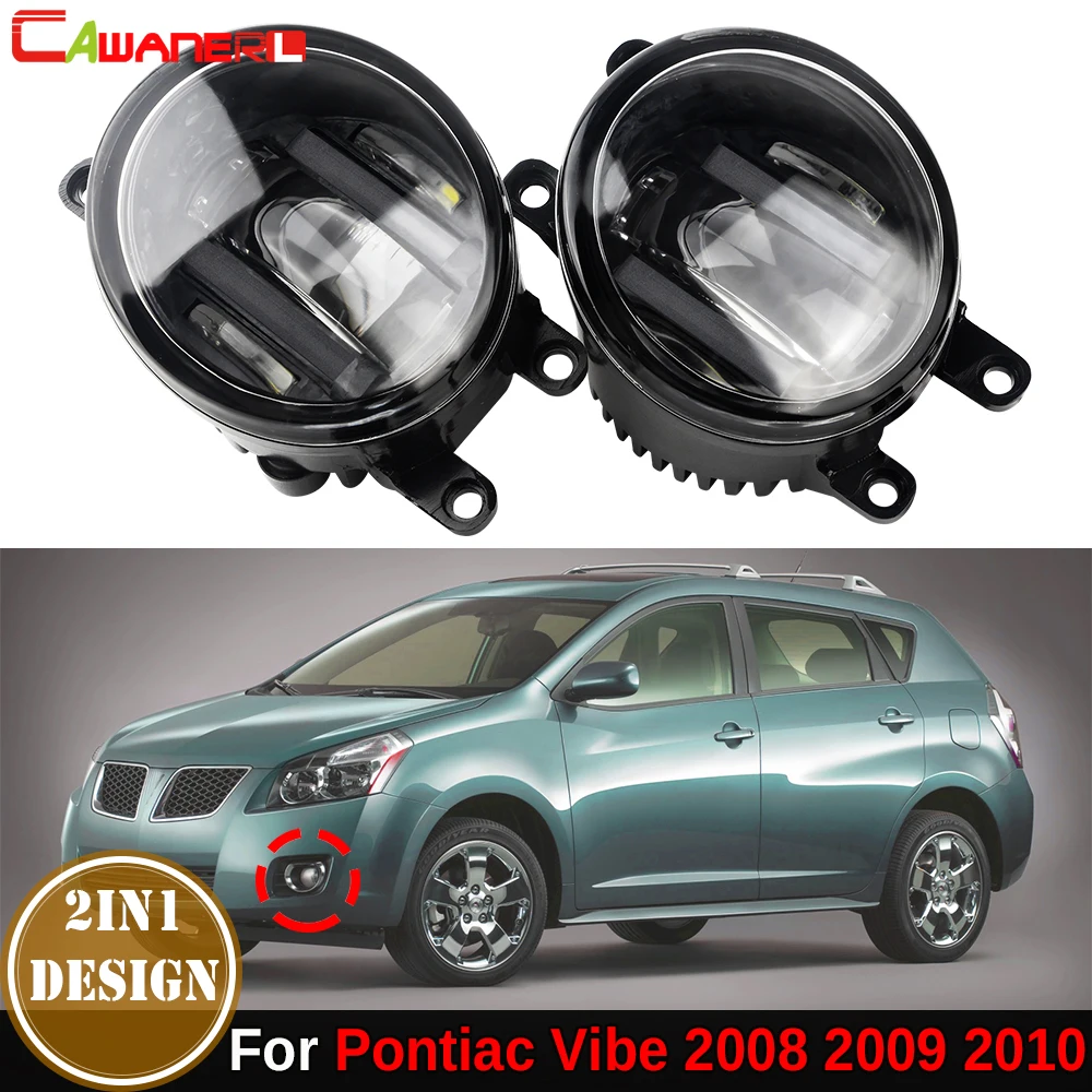 2IN1 Design Car Front Bumper LED Lens Fog Light + Daytime Running Lamp DRL 2 Pieces For Pontiac Vibe 2008 2009 2010